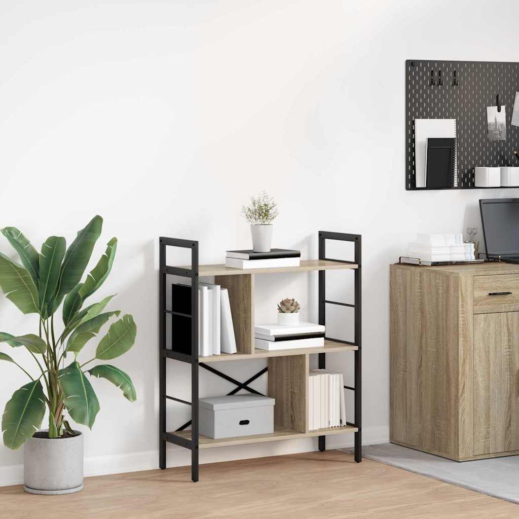 Bogreol 5 niveauer 75 x 30 x 91 cm Konstrueret træ Sonoma eg