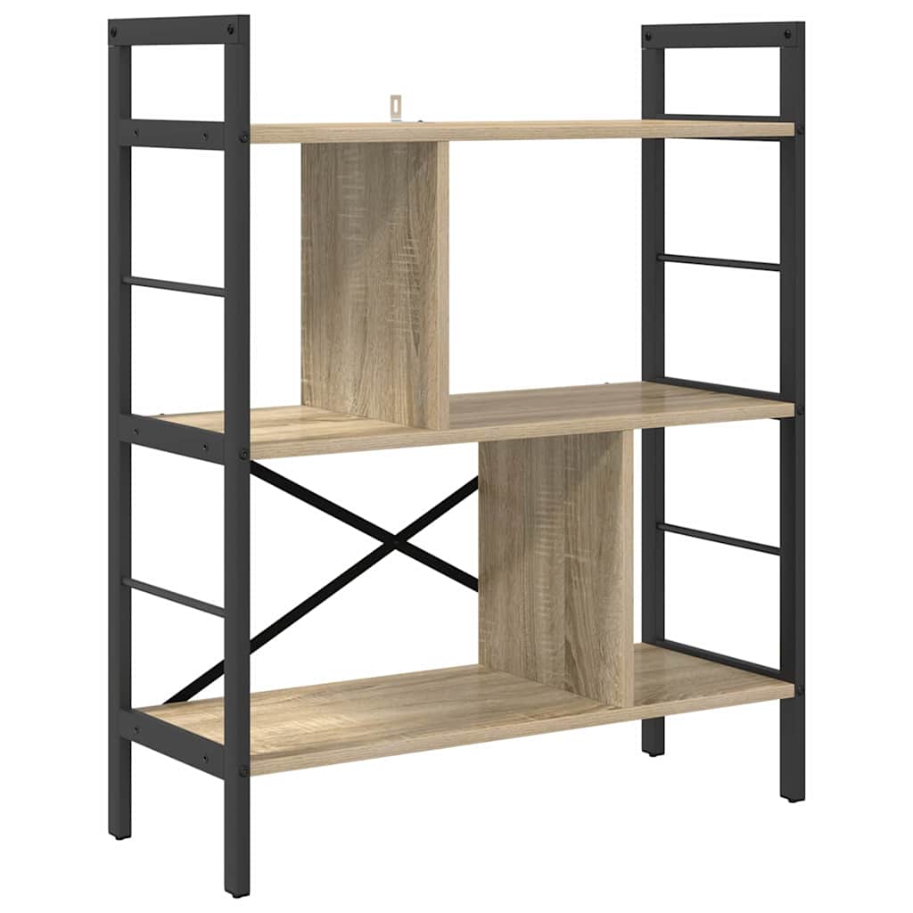 Bogreol 5 niveauer 75 x 30 x 91 cm Konstrueret træ Sonoma eg