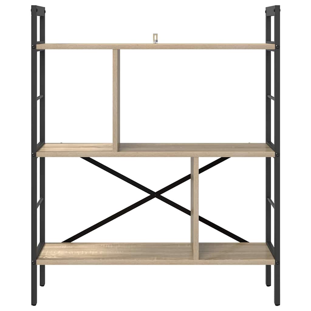 Bogreol 5 niveauer 75 x 30 x 91 cm Konstrueret træ Sonoma eg