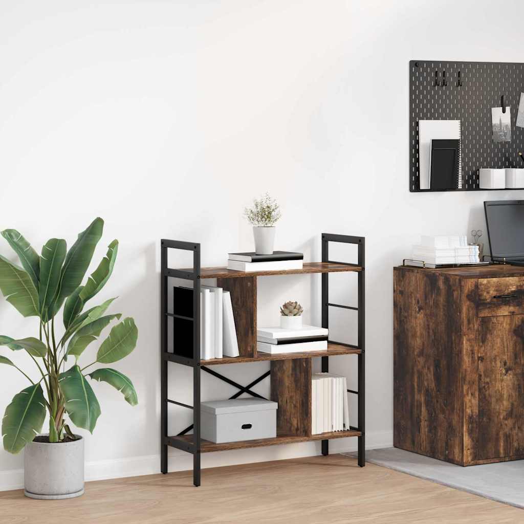 Bogreol 5 niveauer 75 x 30 x 91 cm Konstrueret træ Røget eg