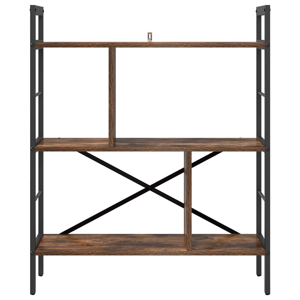 Bogreol 5 niveauer 75 x 30 x 91 cm Konstrueret træ Røget eg