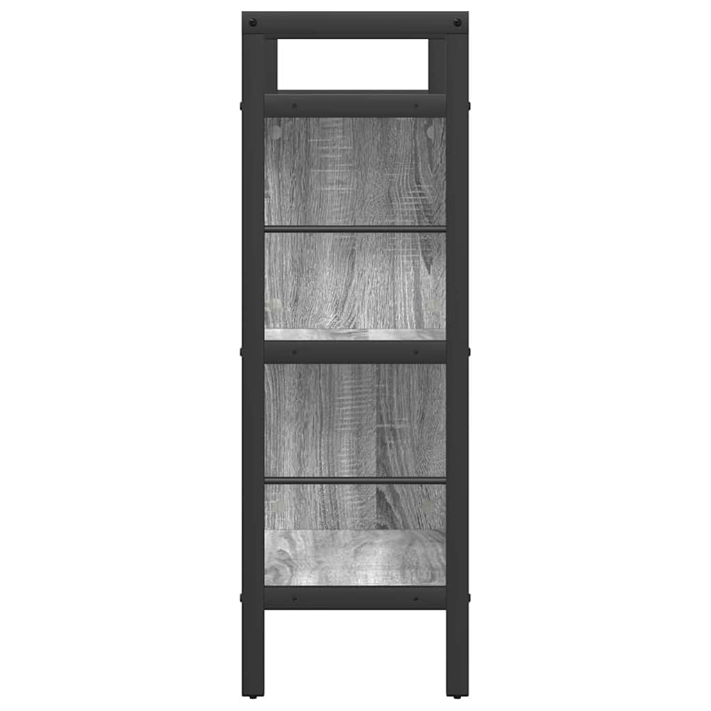 Bogreol 5 niveauer 75 x 30 x 91 cm Konstrueret træ Grå Sonoma