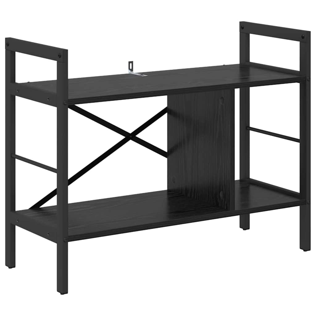 Bogreol 3 niveauer 75 x 30 x 58,5 cm Konstrueret træ Sort eg