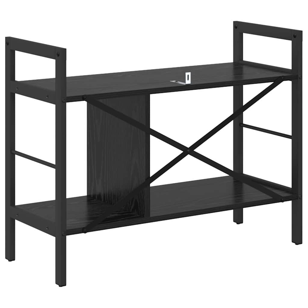 Bogreol 3 niveauer 75 x 30 x 58,5 cm Konstrueret træ Sort eg