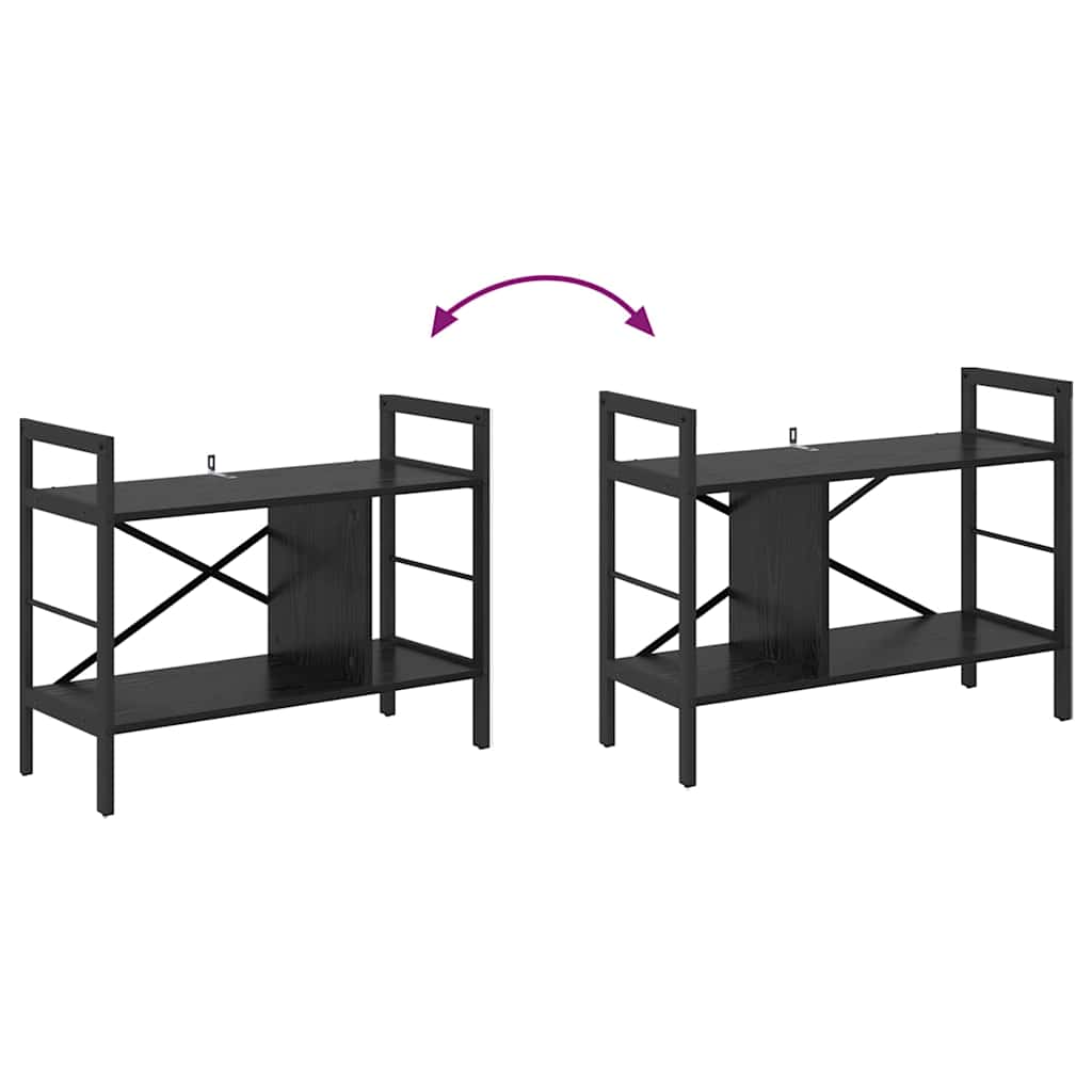 Bogreol 3 niveauer 75 x 30 x 58,5 cm Konstrueret træ Sort eg