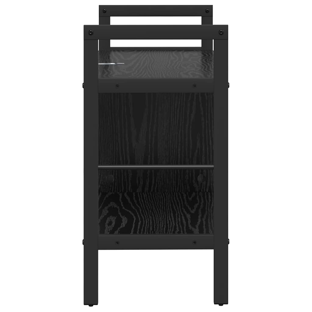 Bogreol 3 niveauer 75 x 30 x 58,5 cm Konstrueret træ Sort eg