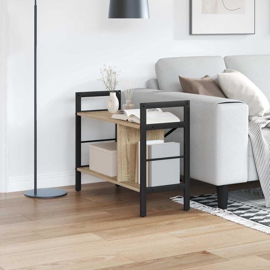 Bogreol i industriel stil - sonoma eg 75 × 30 × 58,5 cm, konstrueret træ