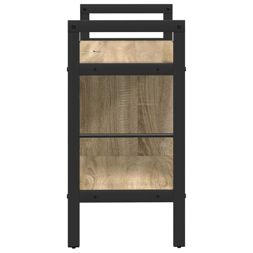 Bogreol 3 niveauer 75 x 30 x 58,5 cm Konstrueret træ Sonoma eg