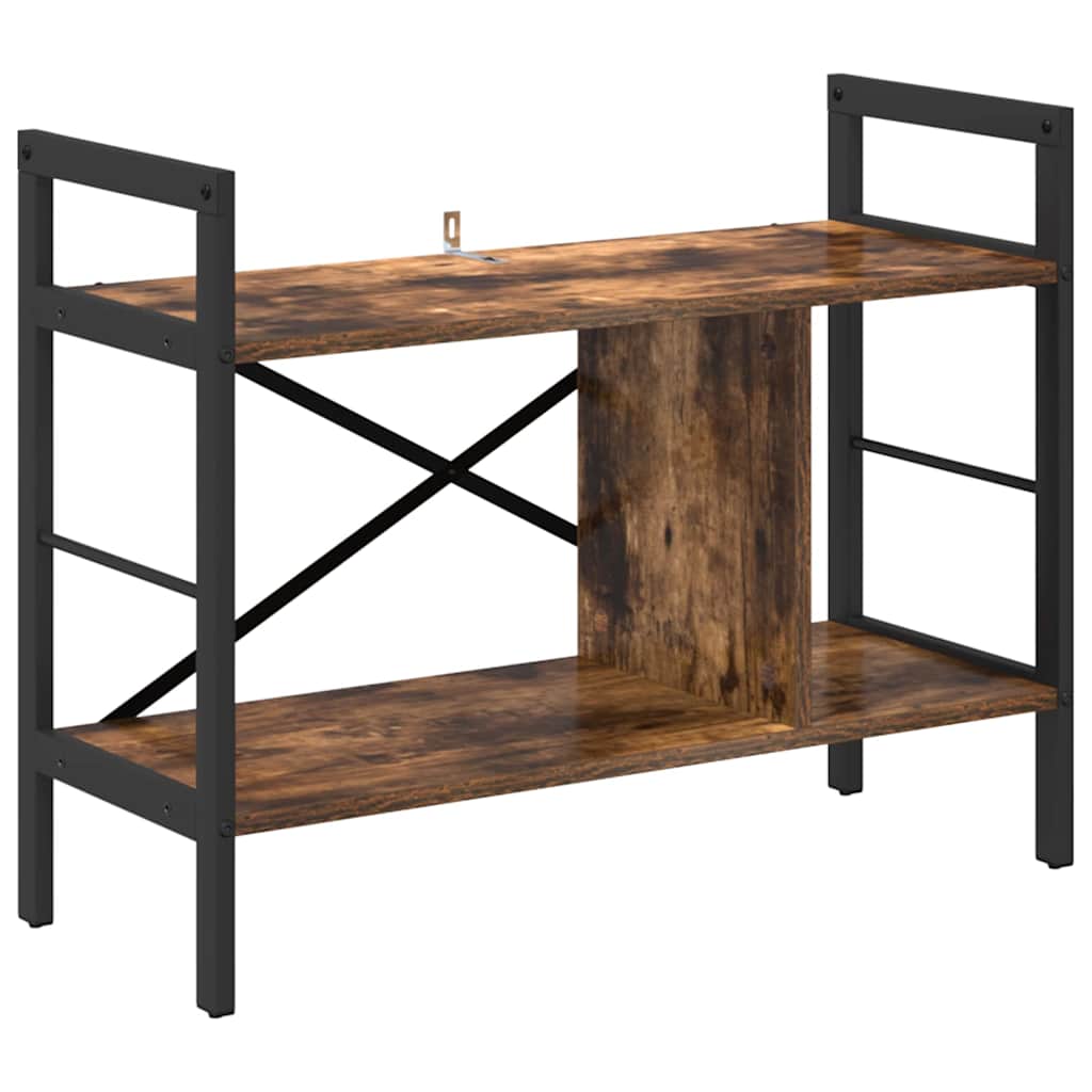Bogreol 3 niveauer 75 x 30 x 58,5 cm Konstrueret træ Røget eg