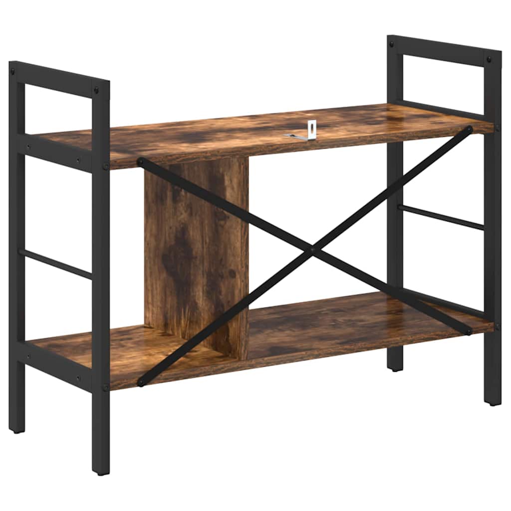 Bogreol 3 niveauer 75 x 30 x 58,5 cm Konstrueret træ Røget eg
