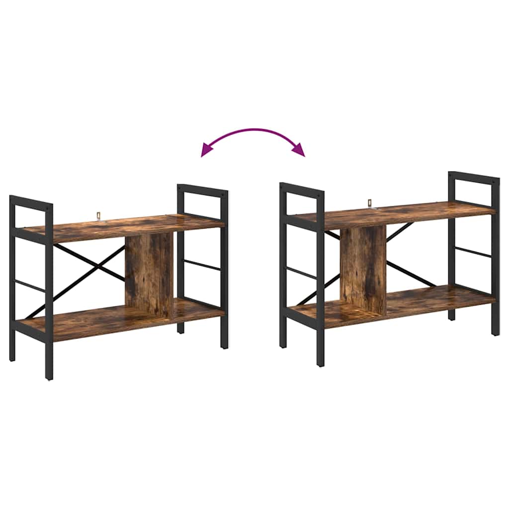Bogreol 3 niveauer 75 x 30 x 58,5 cm Konstrueret træ Røget eg