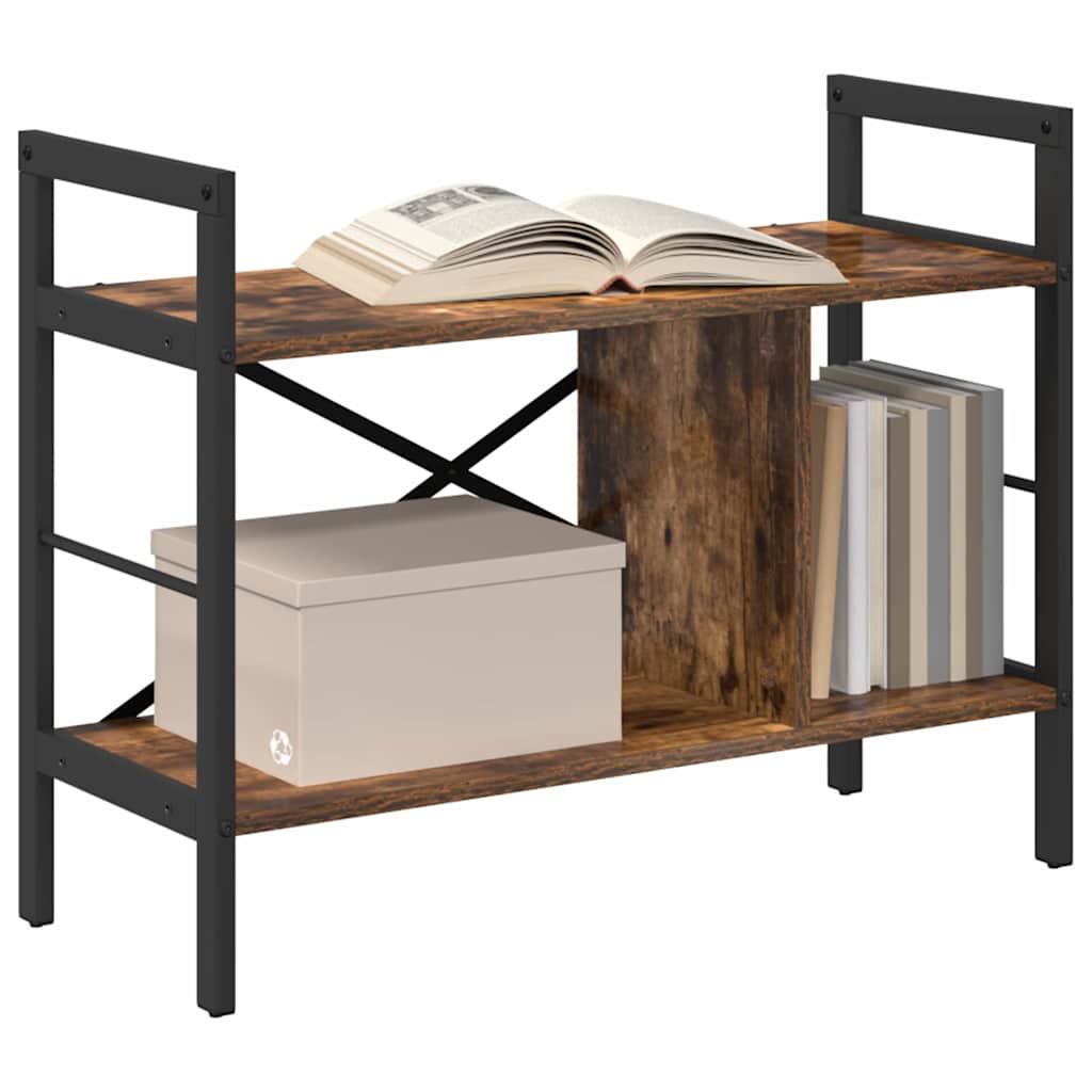 Bogreol 3 niveauer 75 x 30 x 58,5 cm Konstrueret træ Røget eg