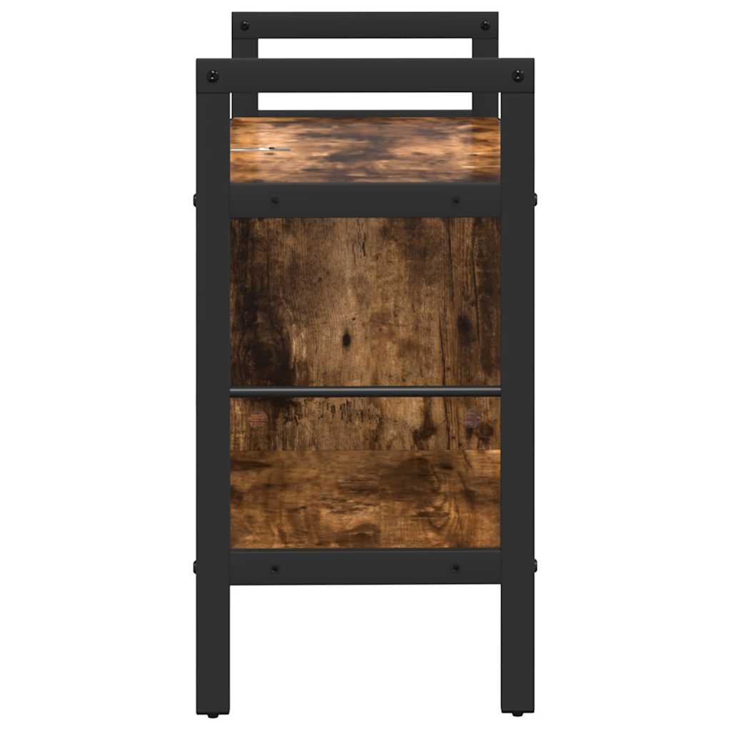 Bogreol 3 niveauer 75 x 30 x 58,5 cm Konstrueret træ Røget eg