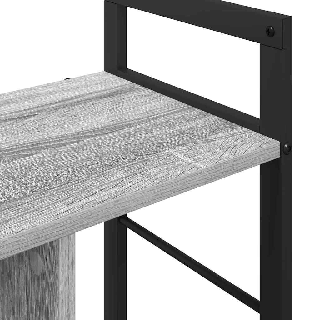 Bogreol 3 niveauer 75 x 30 x 58,5 cm Konstrueret træ Grå Sonoma