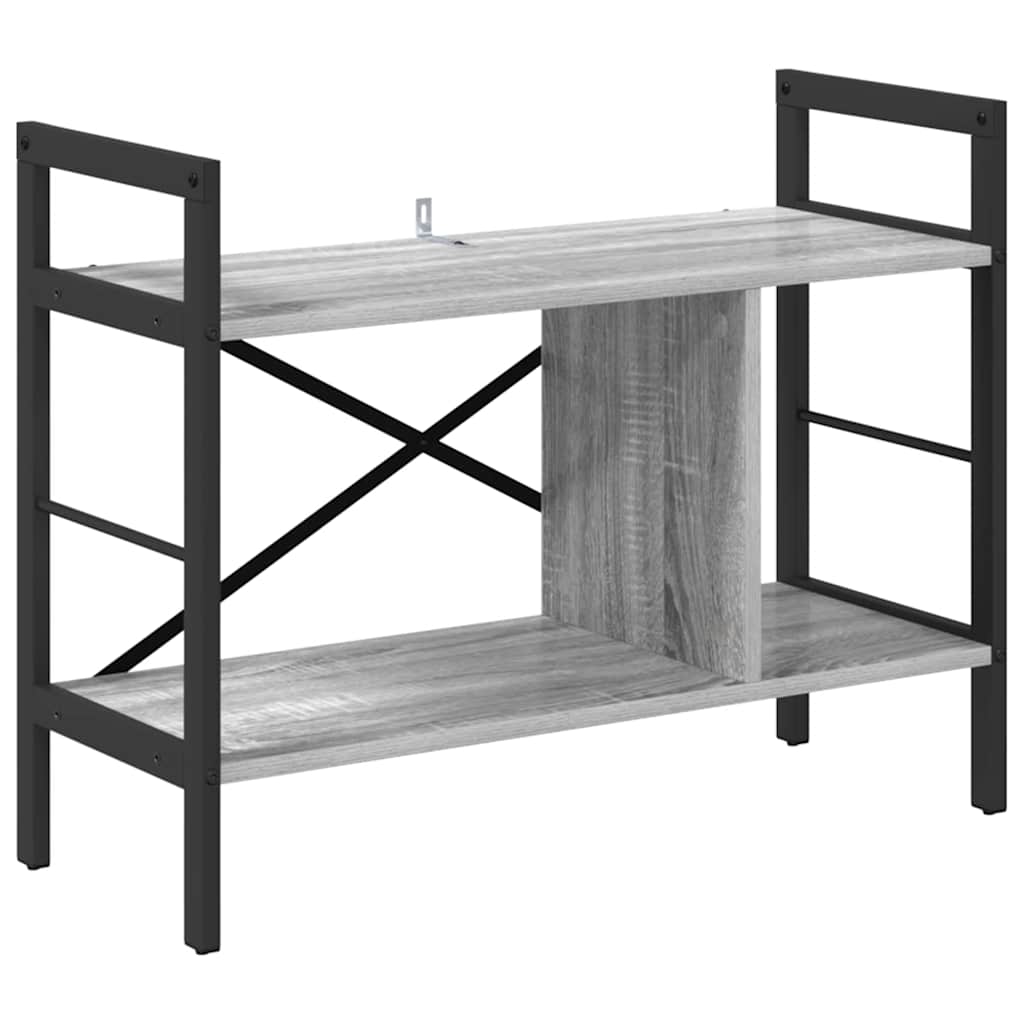 Bogreol 3 niveauer 75 x 30 x 58,5 cm Konstrueret træ Grå Sonoma