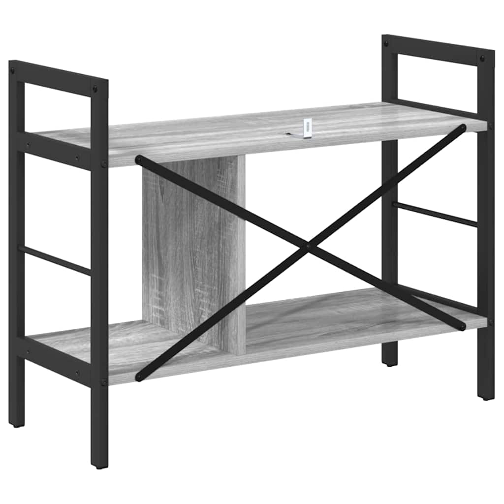 Bogreol 3 niveauer 75 x 30 x 58,5 cm Konstrueret træ Grå Sonoma