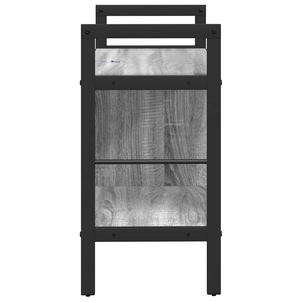 Bogreol 3 niveauer 75 x 30 x 58,5 cm Konstrueret træ Grå Sonoma
