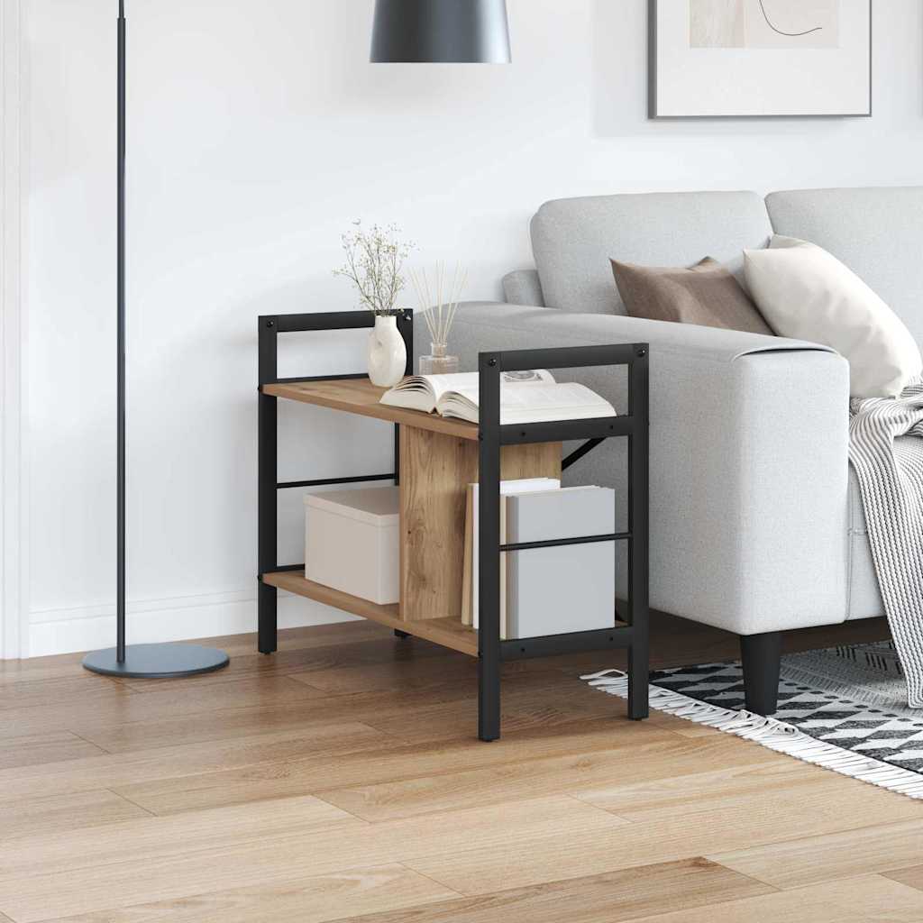 Bogreol 3 niveauer 75 x 30 x 58,5 cm Konstrueret træ billede