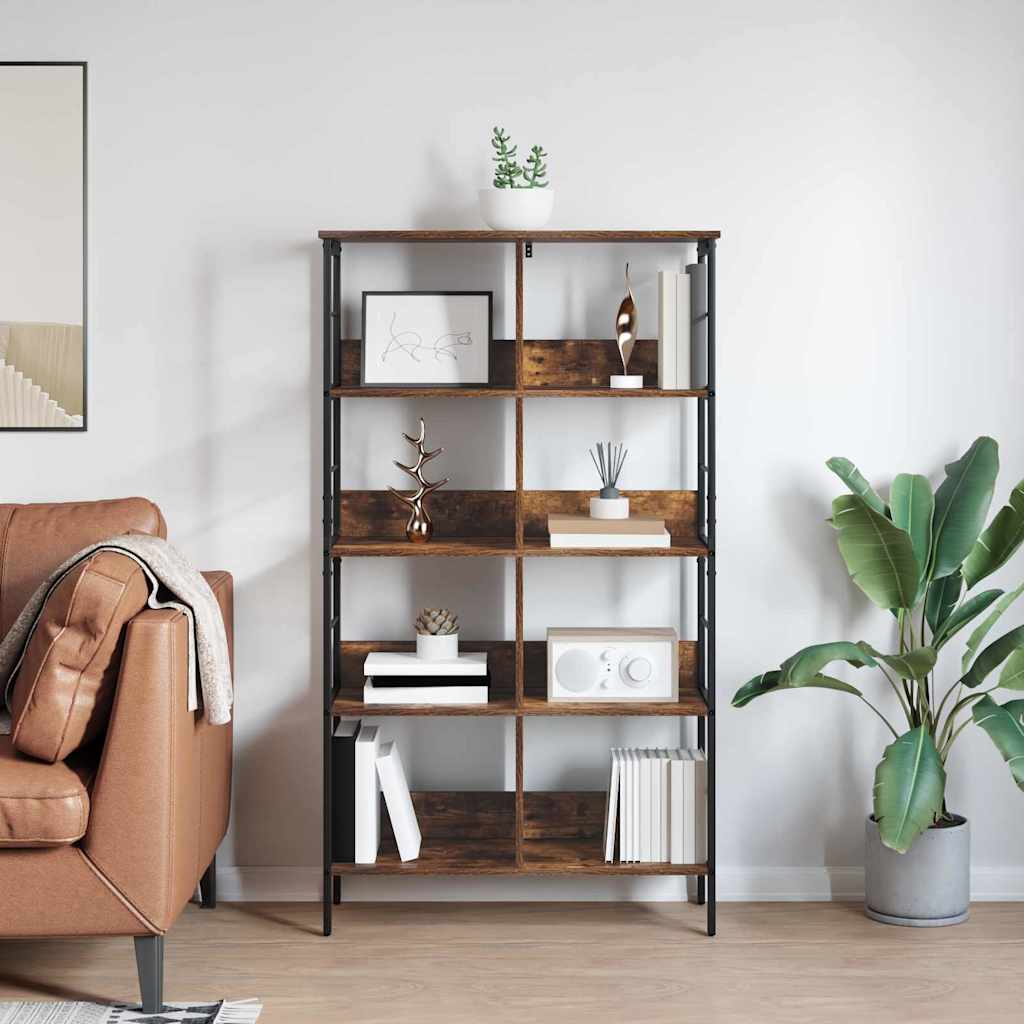 Bogreol Røget eg 82 x 32 x 144,5 cm Konstrueret træ