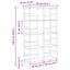 Bogreol 8 niveauer 82 x 32 x 144,5 cm Konstrueret træ