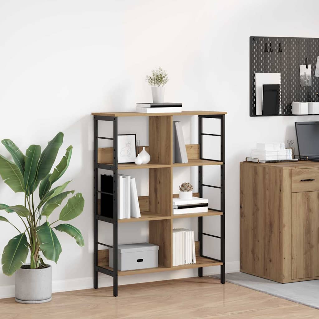 Bogreol 6 niveauer 82 x 32 x 112 cm Konstrueret træ