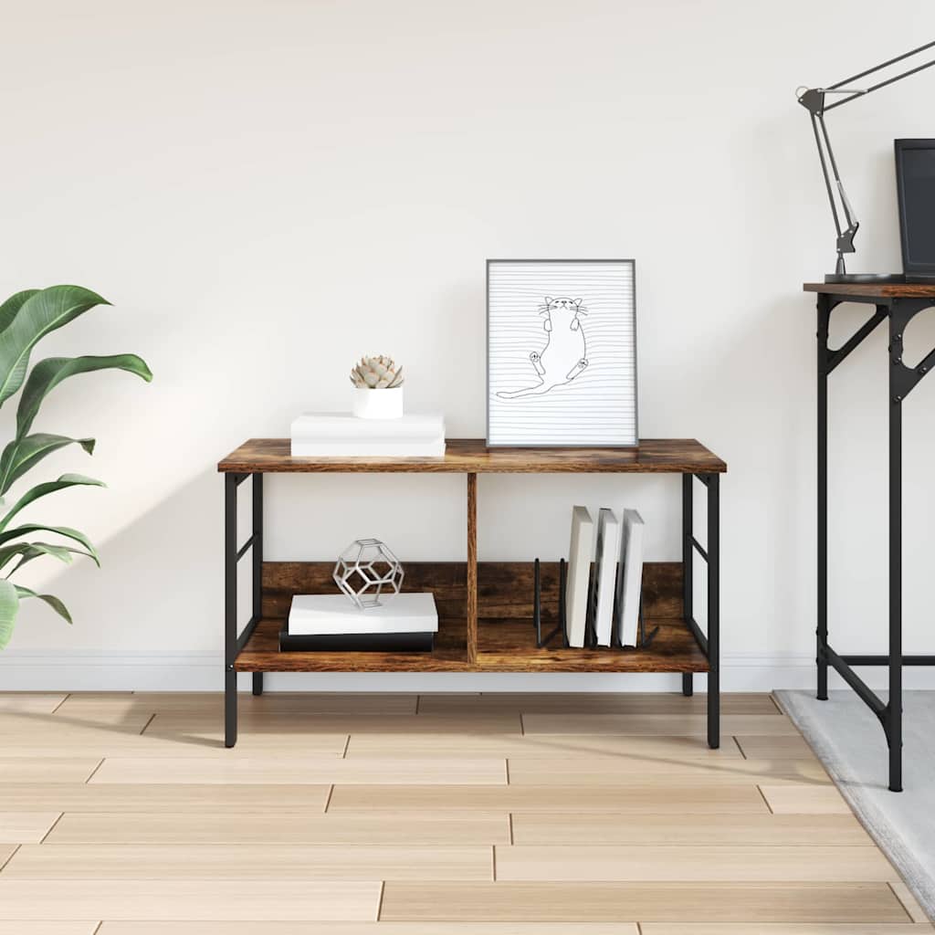 Bogreol Røget eg 82 x 32 x 47 cm Konstrueret træ