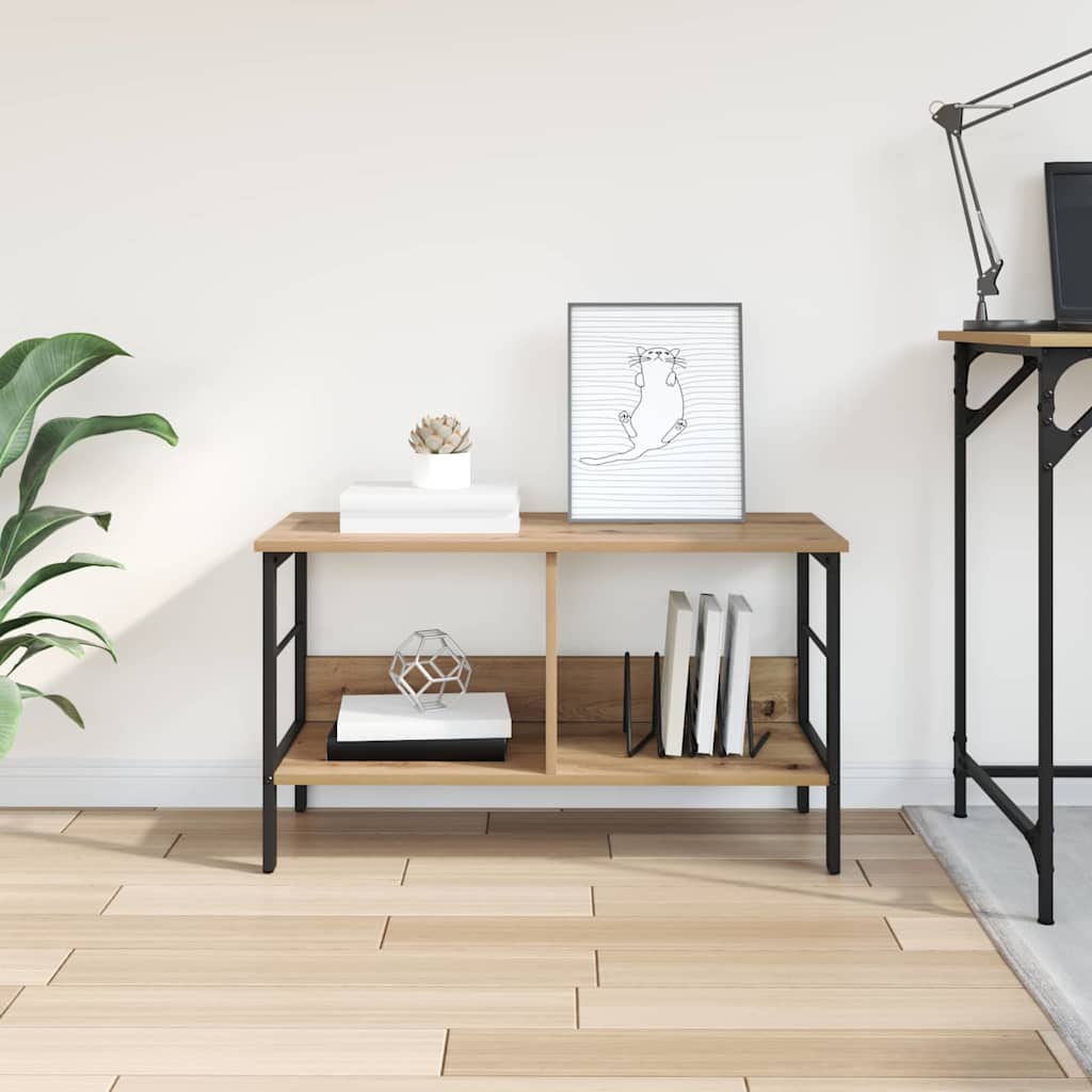 Bogreol 2 niveauer 82 x 32 x 47 cm Konstrueret træ