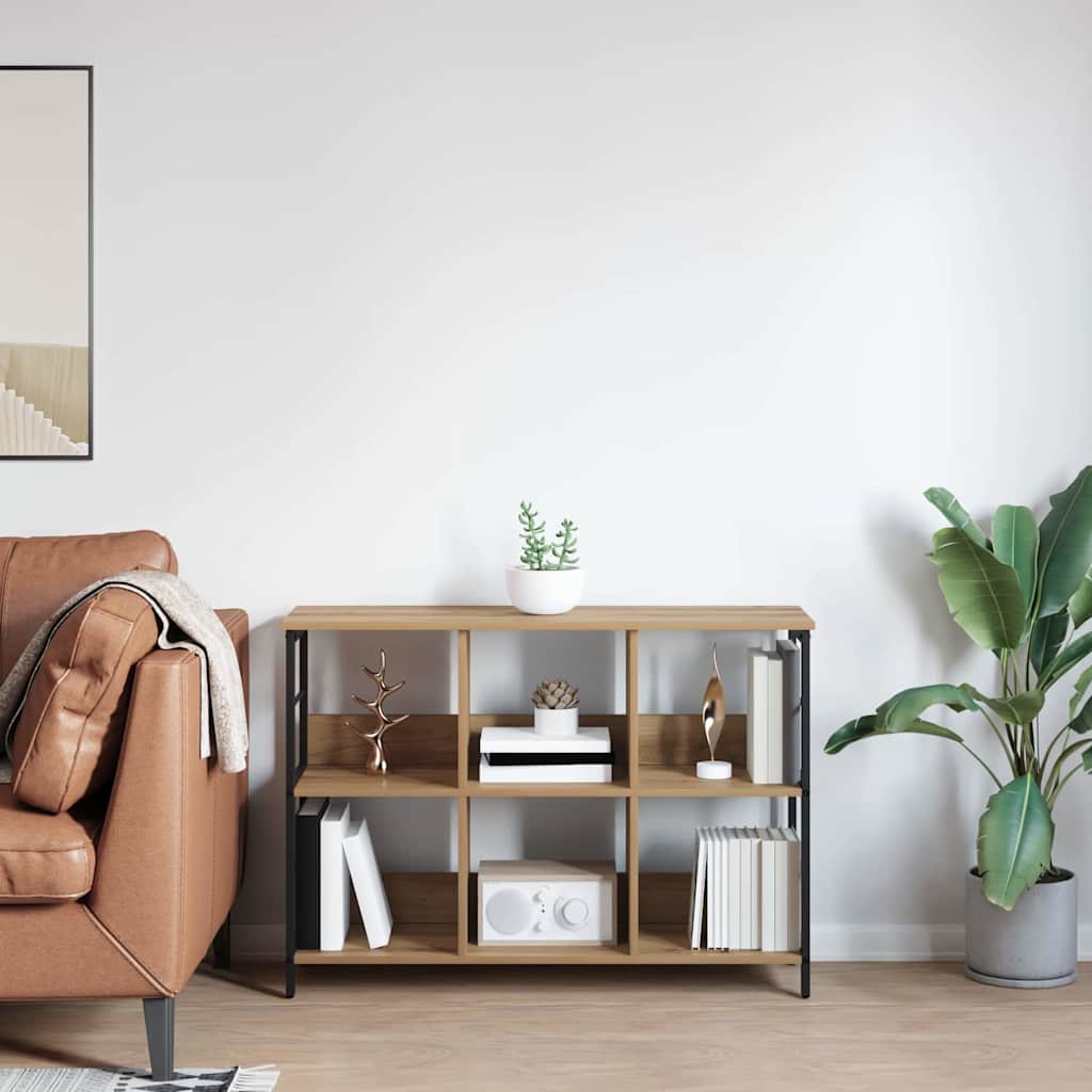 Bogreol 6 niveauer 102 x 32 x 72,5 cm Konstrueret træ