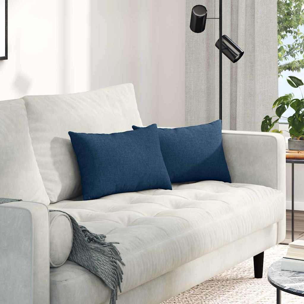 Sofapuder 2 pcs Blå 50 x 30 cm Stof
