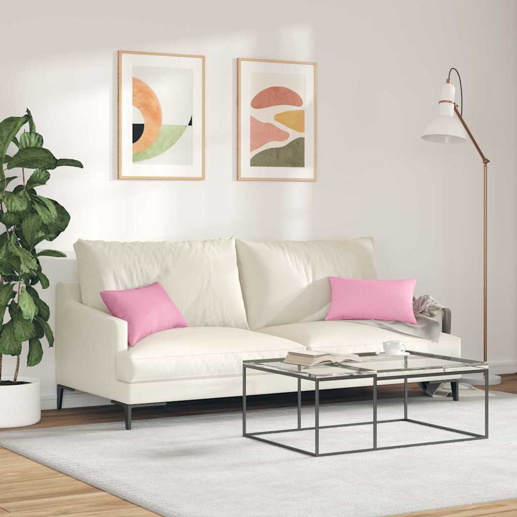 Sofapuder 2 pcs Lyserød 50 x 30 cm Stof