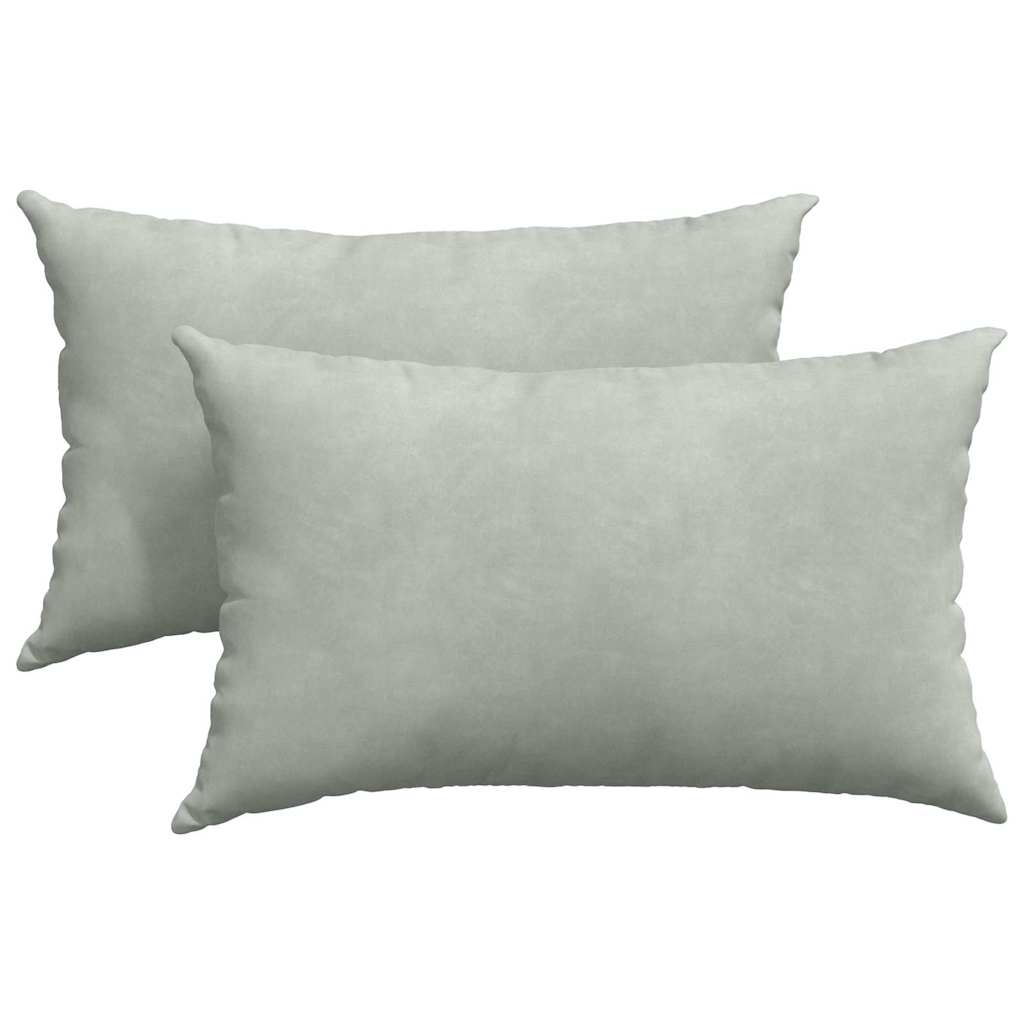 Sofapuder 2 pcs Lysegrå 50 x 30 cm Velourstof