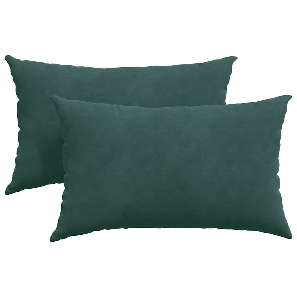 Sofapuder 2 pcs Mørkegrøn 50 x 30 cm Velourstof
