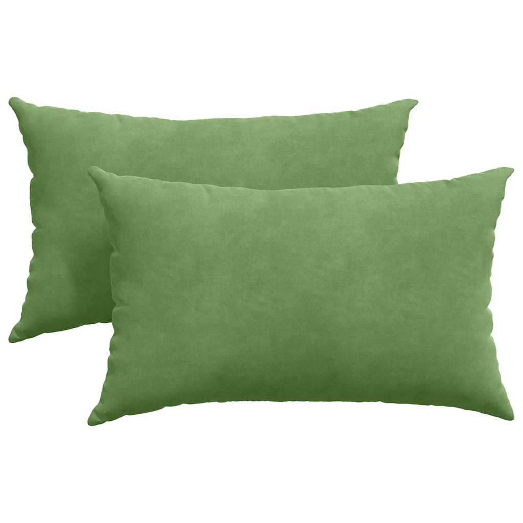 Sofapuder 2 pcs Lysegrøn 50 x 30 cm Velourstof