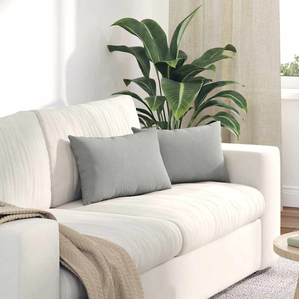 Sofapuder 2 pcs Lysegrå 50 x 30 cm Stof