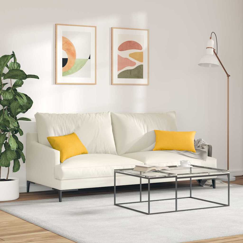 Sofapuder 2 pcs Lys Gul 50 x 30 cm Velourstof