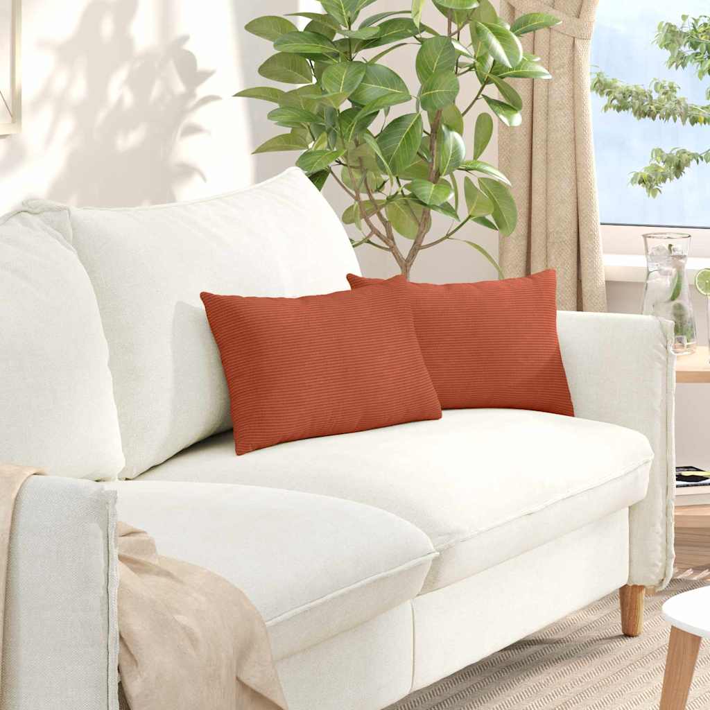 Sofapuder 2 pcs Rød orange 50 x 30 cm Velourstof