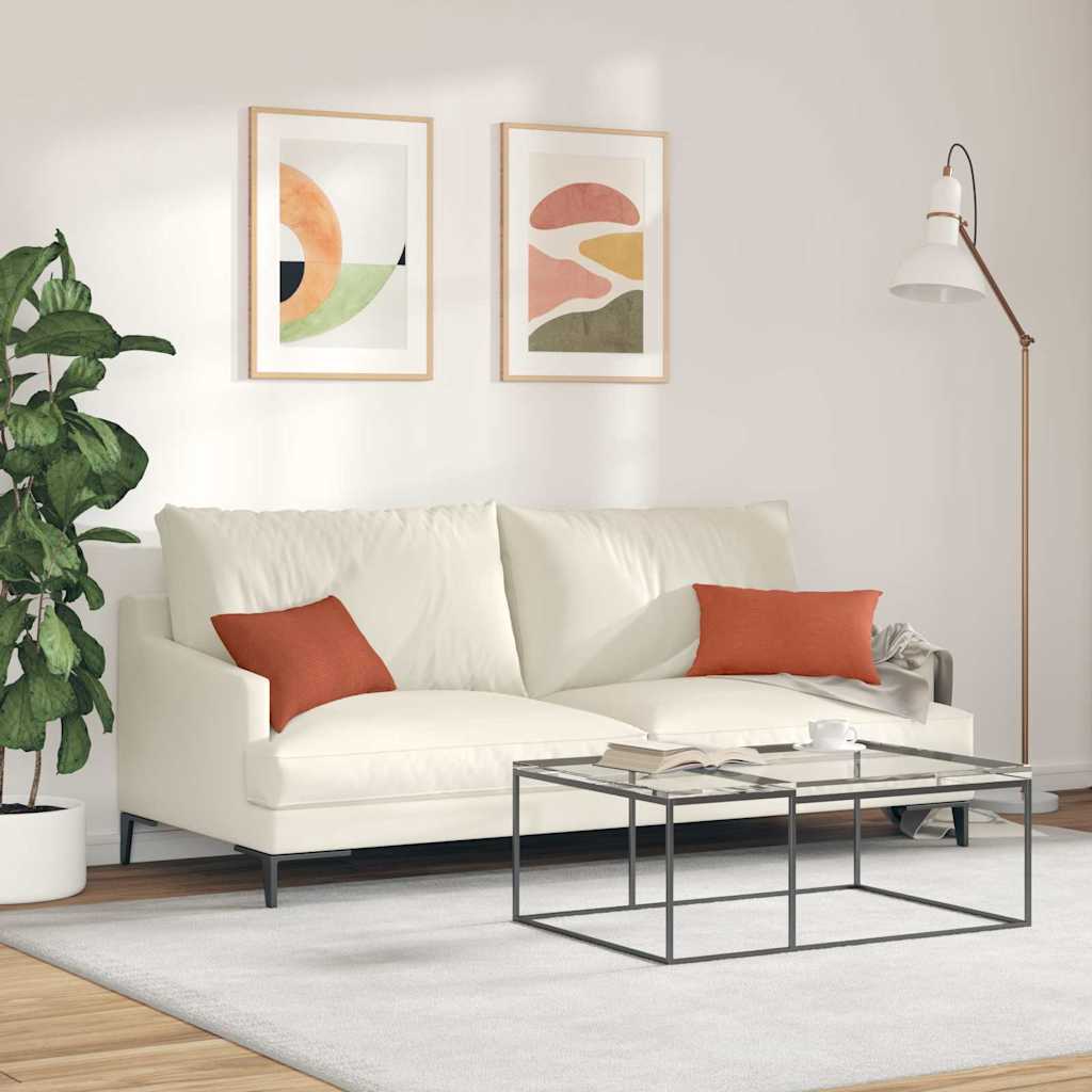 Sofapuder 2 pcs Rød orange 50 x 30 cm Velourstof