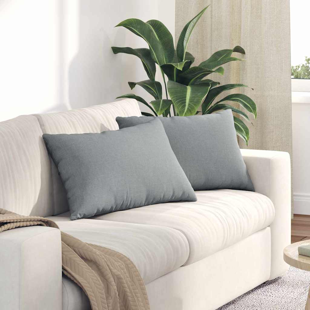 Sofapuder 2 pcs Lysegrå 60 x 40 cm Stof