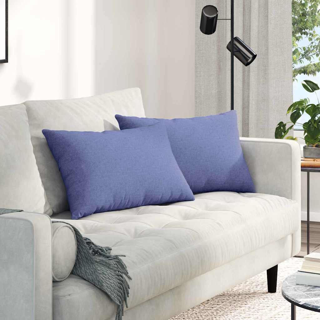 Sofapuder 2 pcs Jeans blå 60 x 40 cm Stof