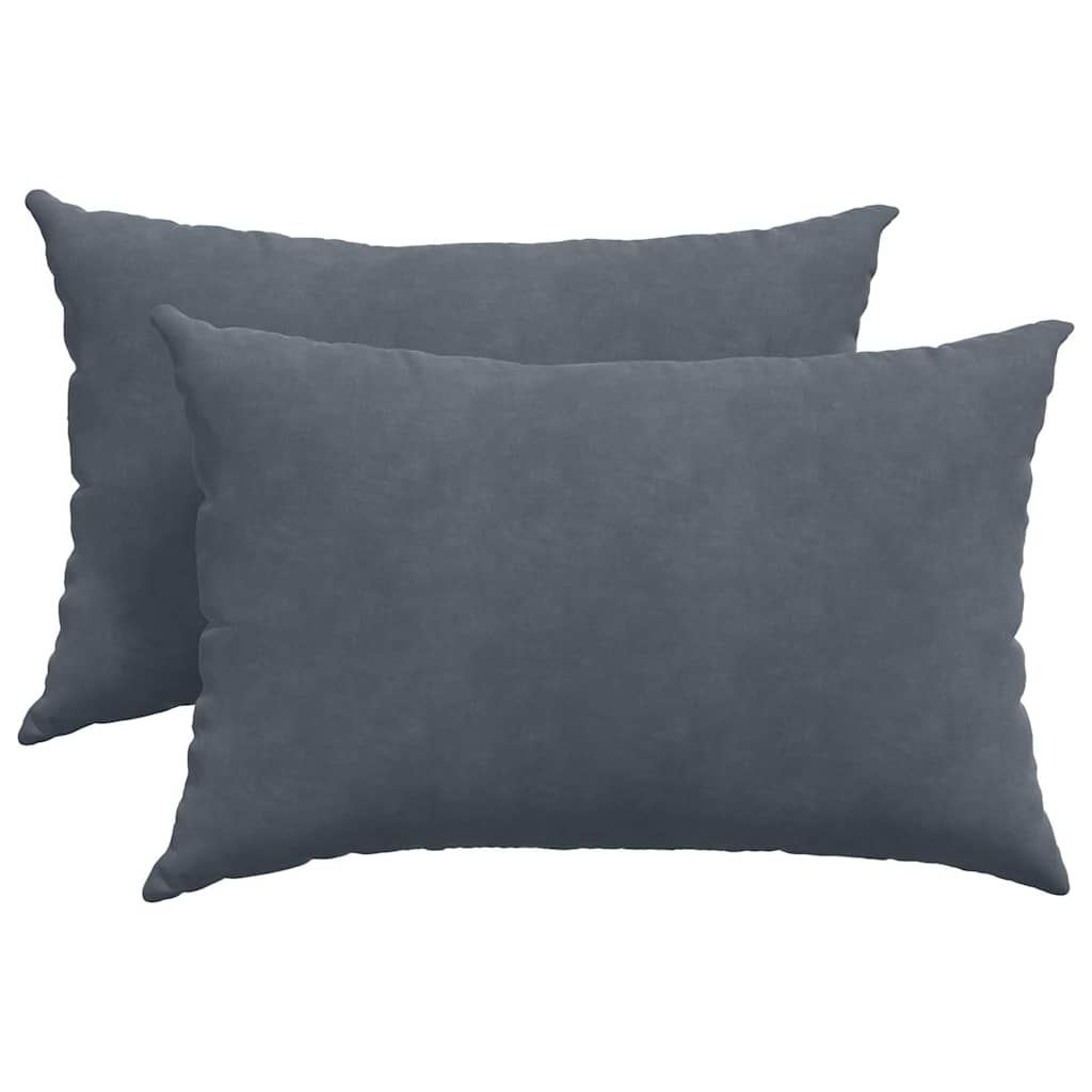 Sofapuder 2 pcs Mørkegrå 60 x 40 cm Velourstof