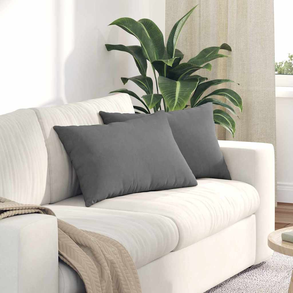 Sofapuder 2 pcs Mørkegrå 60 x 40 cm Stof