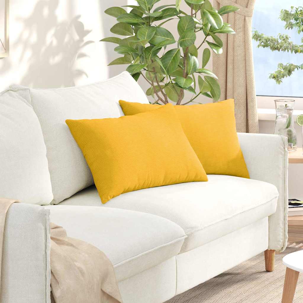 Sofapuder 2 pcs Lys Gul 60 x 40 cm Velourstof