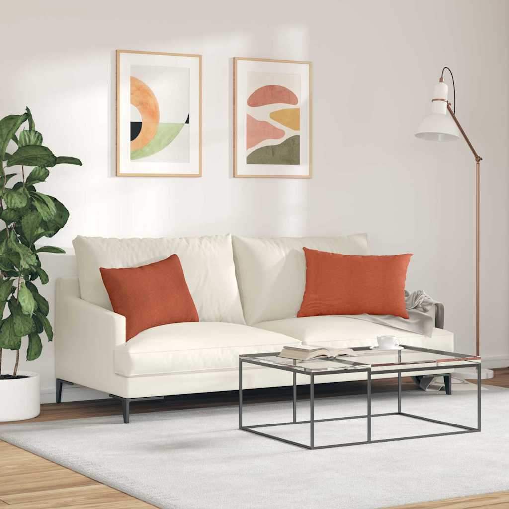Sofapuder 2 pcs Rød orange 60 x 40 cm Velourstof