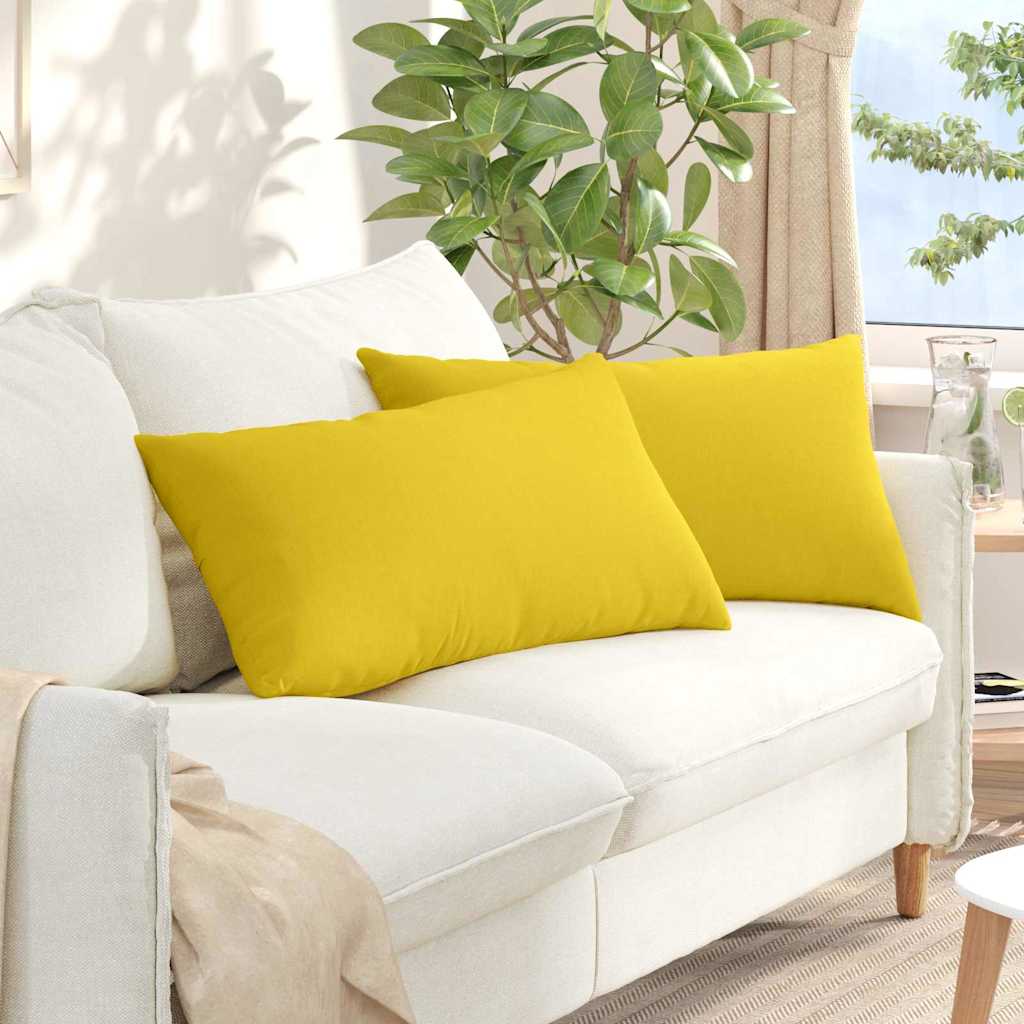 Sofapuder 2 pcs Lys Gul 80 x 40 cm Stof