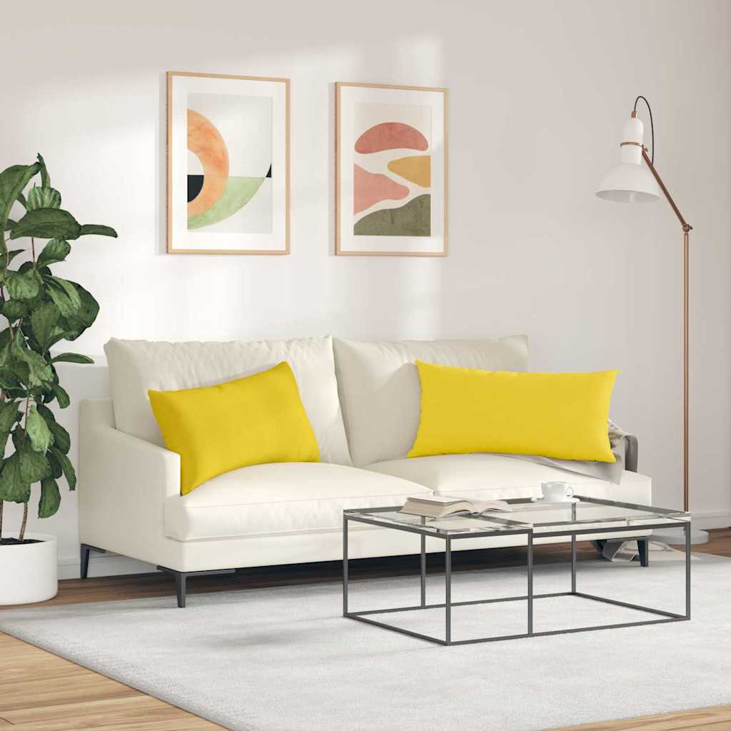 Sofapuder 2 pcs Lys Gul 80 x 40 cm Stof
