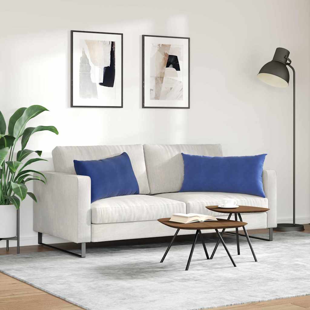 Sofapuder 2 pcs Politi blå 80 x 40 cm Velourstof