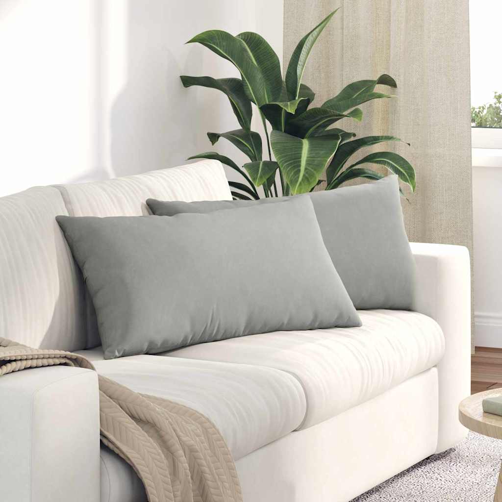 Sofapuder 2 pcs Lysegrå 80 x 40 cm Stof