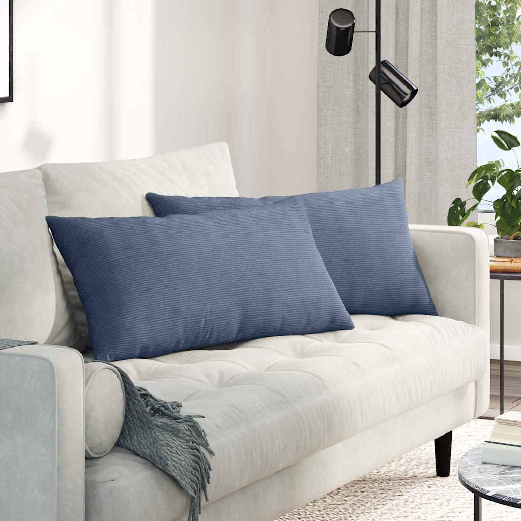 Sofapuder 2 pcs Blå 80 x 40 cm Velourstof