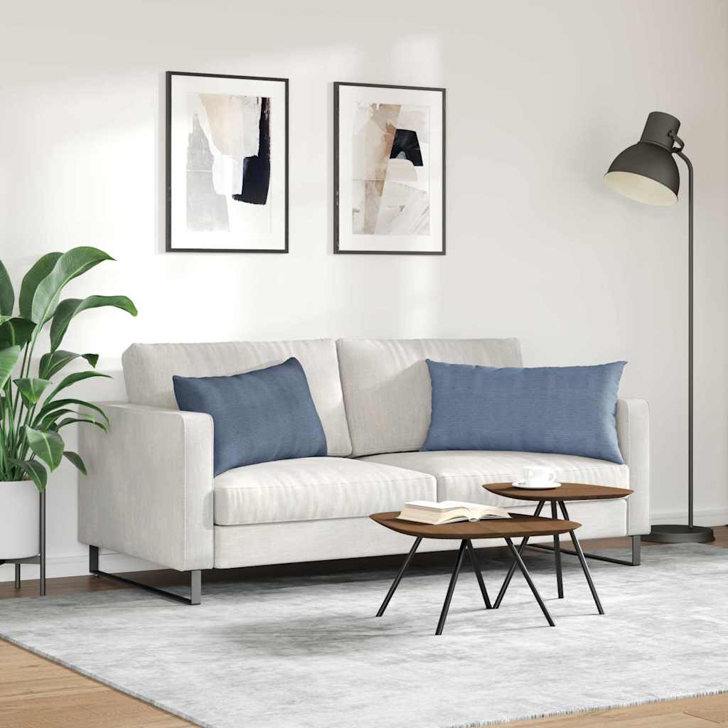 Sofapuder 2 pcs Blå 80 x 40 cm Velourstof