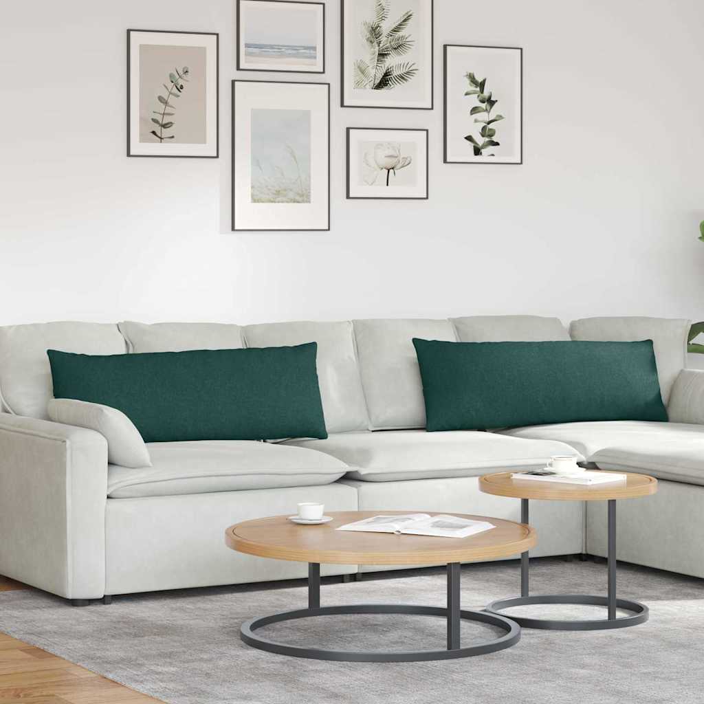 Sofapuder 2 pcs Mørkegrøn 120 x 40 cm Stof
